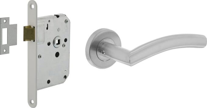 Intersteel Deurbeslag set loopslot wit met deurkruk Lisa/90° basic rvs