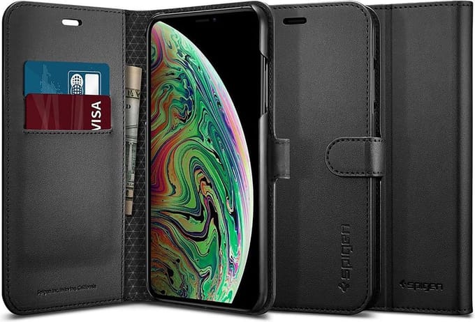 Spigen Wallet S Flip Case Apple iPhone XS Max Black