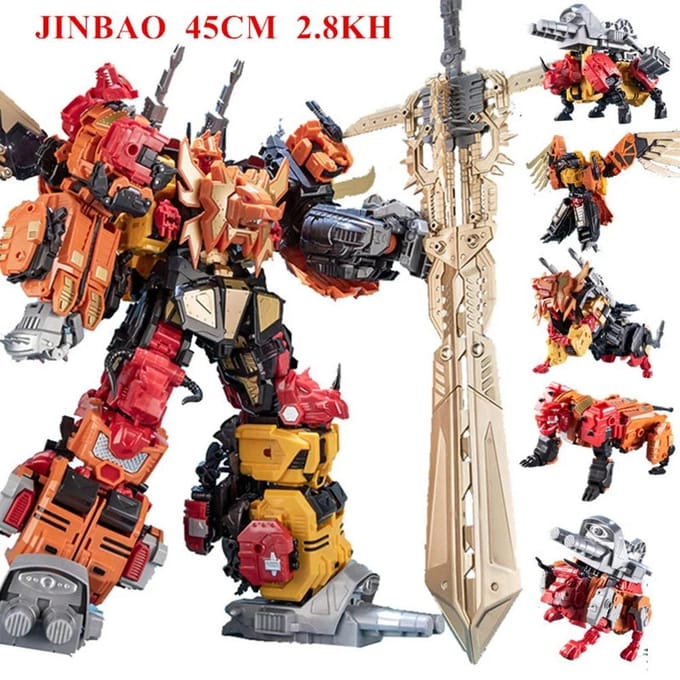Jinbao Oversized Bruticus Warbotron Onslaught Brawl Swindle Blast Off MMC PREDAKING Figuur Transformeerbare Robot Duurzaam Speelgoed black