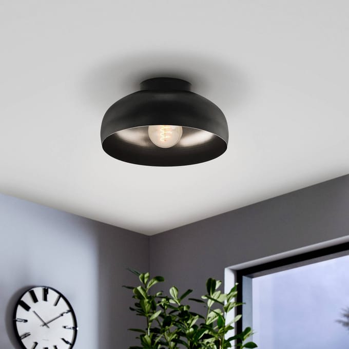 EGLO Mogano 2 Plafondlamp - E27 - Ø28 cm - Zwart