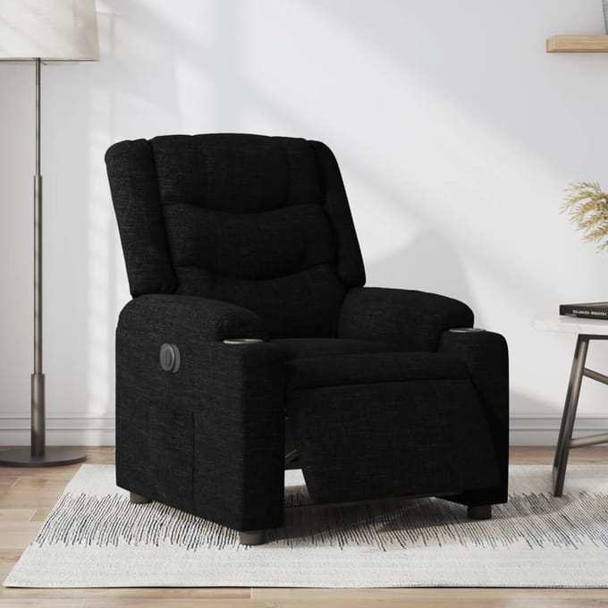 vidaXL - Fauteuil - verstelbaar - elektrisch - stof - zwart