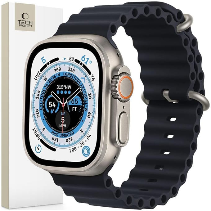 Tech-Protect IconBand Pro Strap for Apple Watch 4 / 5 / 6 / 7 / 8 / 9 / SE / Ultra 1 / 2 (42 / 44 / 45 / 49 mm) - Black