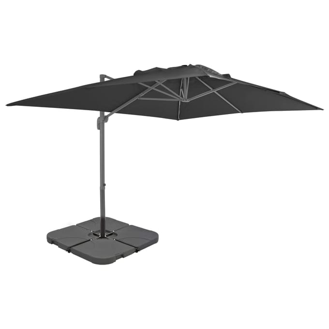 vidaXL - Parasol - met - draagbare - voet - antracietkleurig