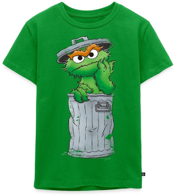 Sesamstraat Oscar Vuilnisbak Premium T Shirt Kinderen