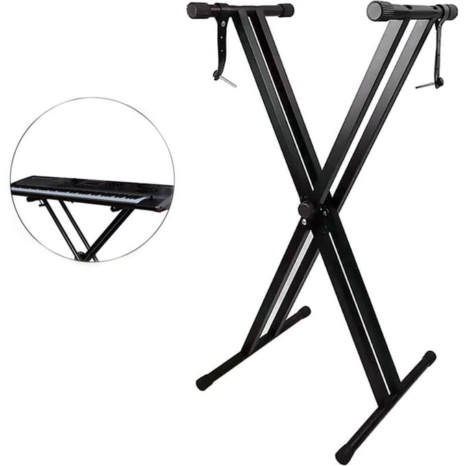 Universele Opvouwbare Piano Toetsenbord Stand Beugel Dubbele X-Stijl Heavy Duty Metaal Materiaal met zwart