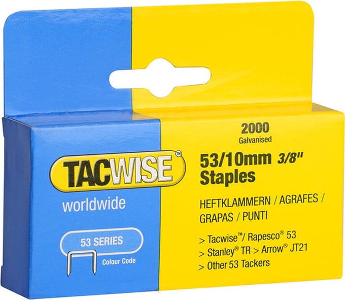 Tacwise nieten voor tacker - Type 53 - 10 mm - Gegalvaniseerd - 2000 stuks