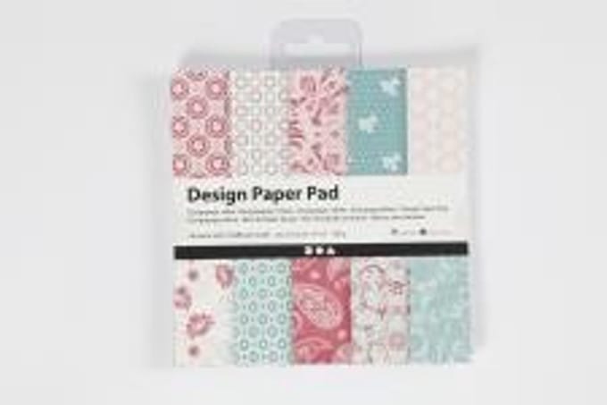 Design papierblok, vel 15,2x15,2 cm, 120 gr, roze, 50 vel/ 1 doos