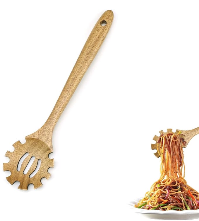 Allecto - Spaghettilepel - Houten spaghettitang - Ergonomisch ontwerp