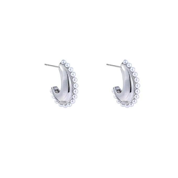 Go Dutch Label Oorknoppen pearly drop Zilver