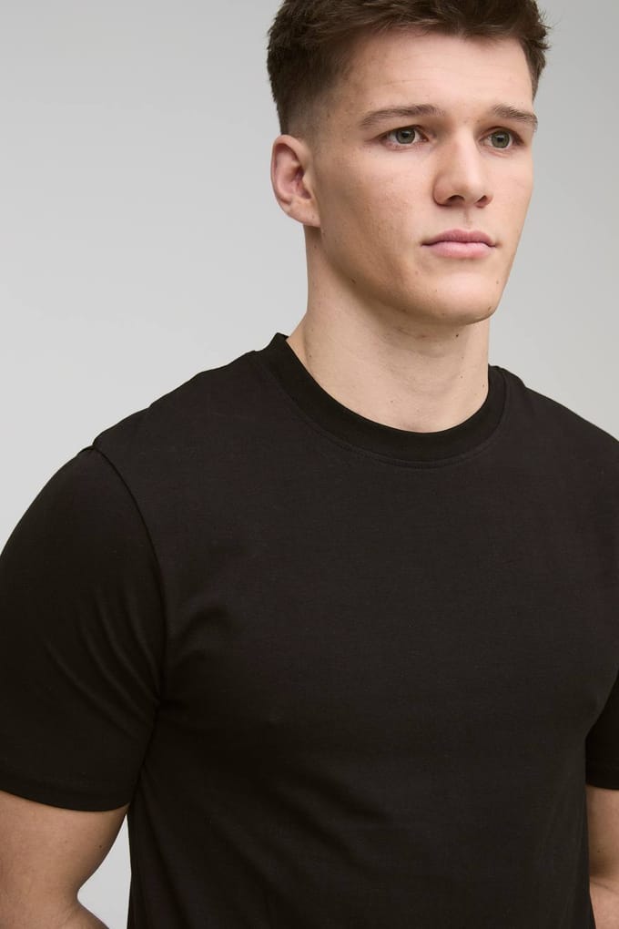 Tall Essential Muscle Fit T-Shirt | Black | Size Small
