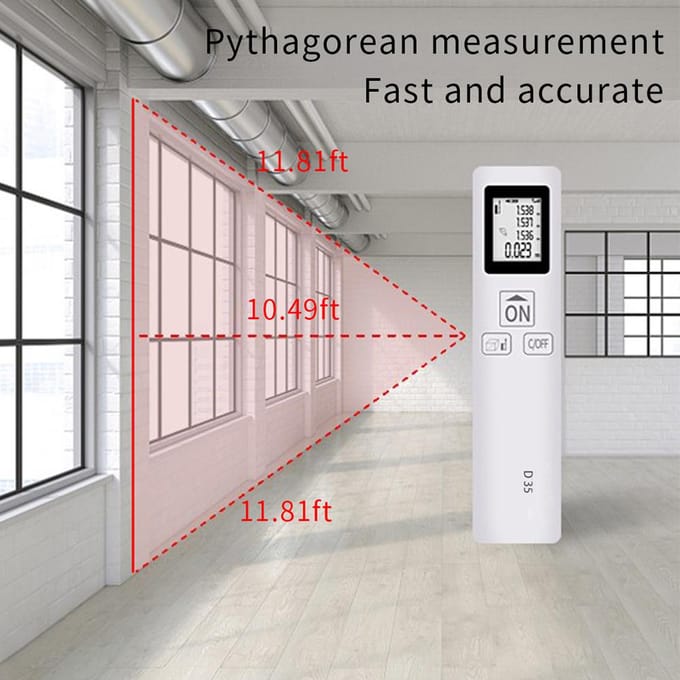 35m Laser Meetlint LCD Digitaal Laser Afstandsmeter Zakformaat Mini Afstandsmeter Afstand/ Oppervlakte/ wit