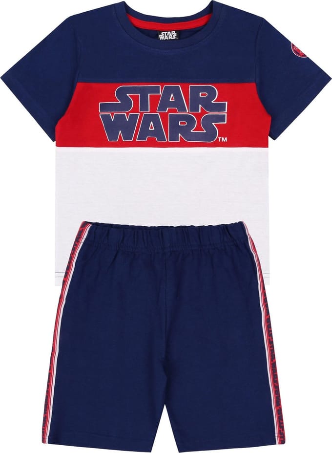 Marineblauw setje - blouse met STAR WARS short 110 cm