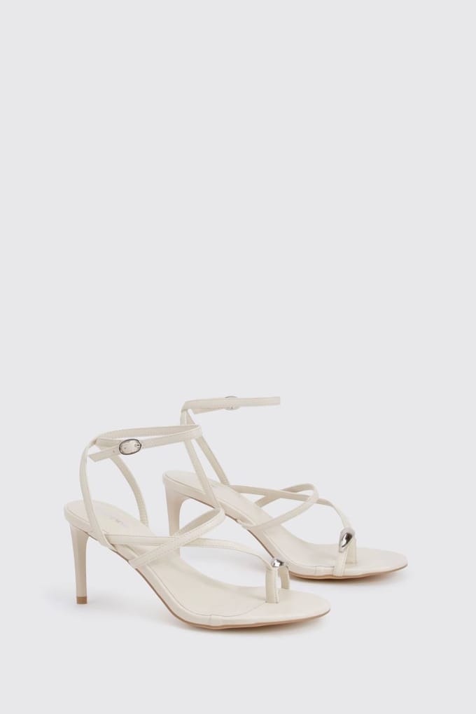 boohoo Dames Hardware Detail 2-Delige Hakken | Creme | Maat: 37