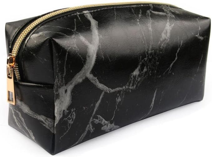 Toilettas - Make Up Organizer - Toilettas Dames - Make Up Tasje – Black Marble