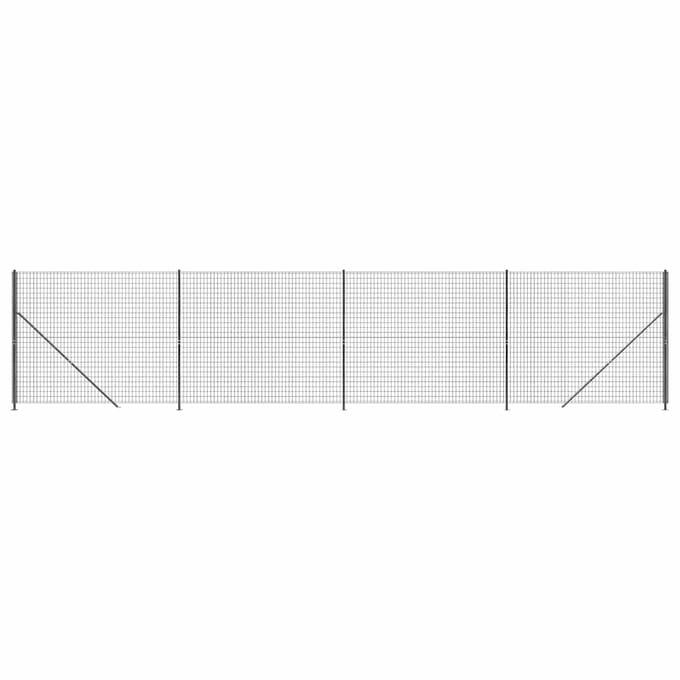 vidaXL - Draadgaashek - met - flens - 1,6x10 - m - antracietkleurig