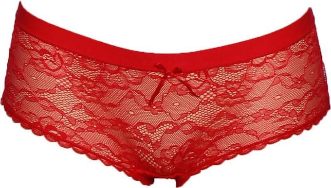 J&C dames microfiber hipster met kant - Rood / M