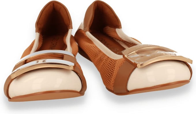 Crinkles Dames Ballerina | Oranje | Maat: 36