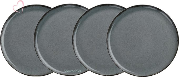 Kitchen Trend Dinerbord Ocean Petrol, 24 cm, Set van 4