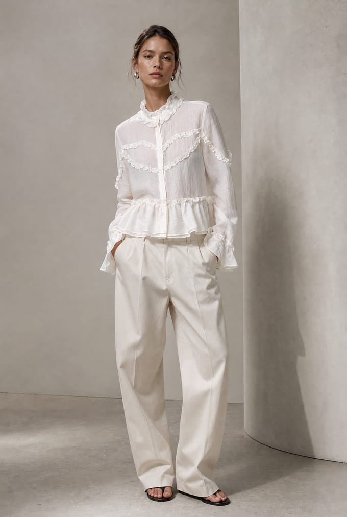 Netty bohemian style Blouse | White - White / S