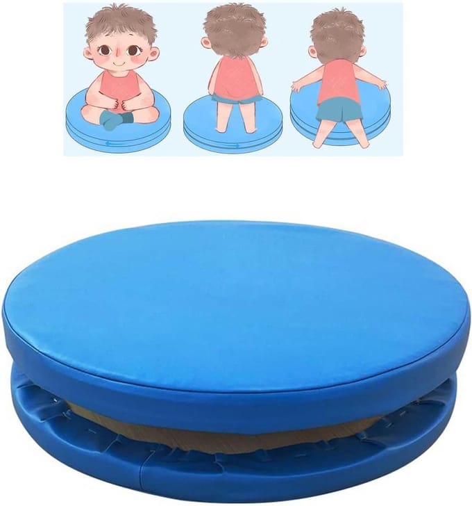 Kinder Draaistoel - Sensorische Stoel - Balans Training - Zachte Zitkussens - 50 x 50 x 11 cm - Grijs