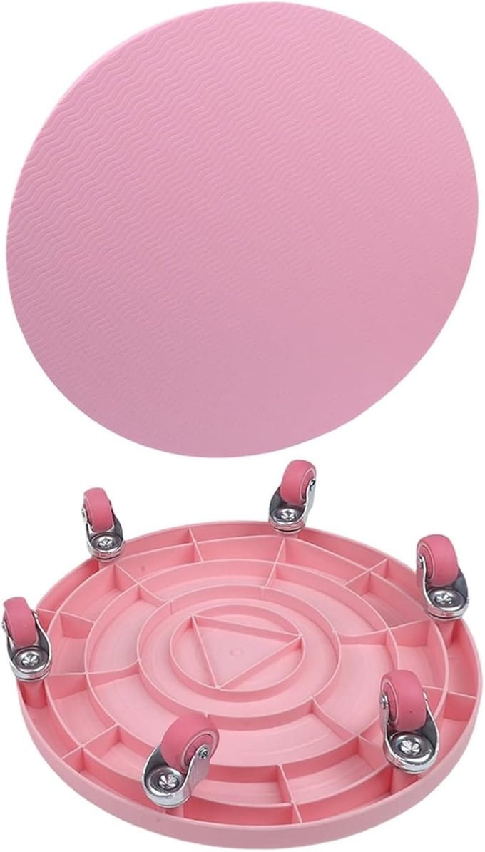 Ab Roller Wielen - Core Trainer - Buikspier Training - Zes Wiel Stabiliteit - 35 cm - Roze