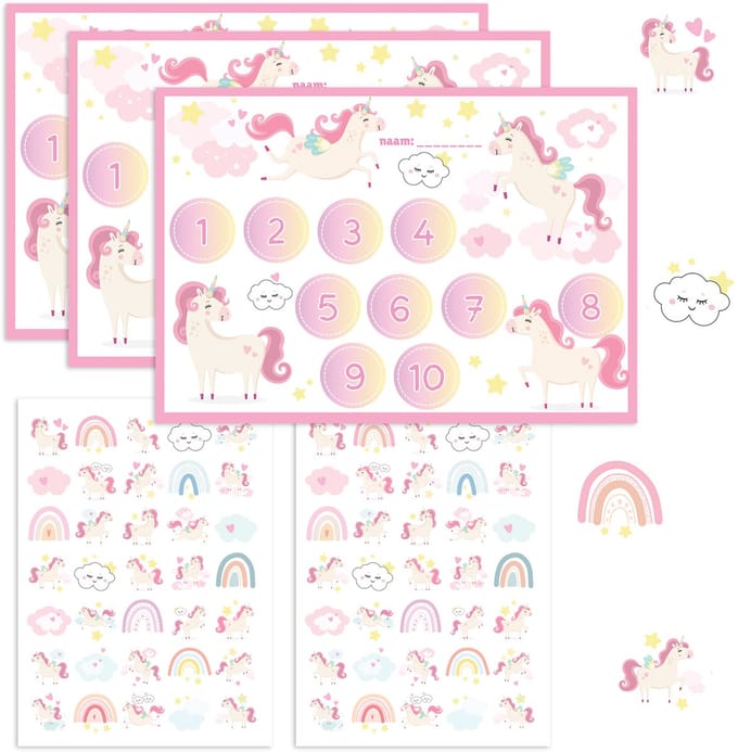 Beloningssysteem Unicorn - Zindelijkheidstraining Stickers - Belonen