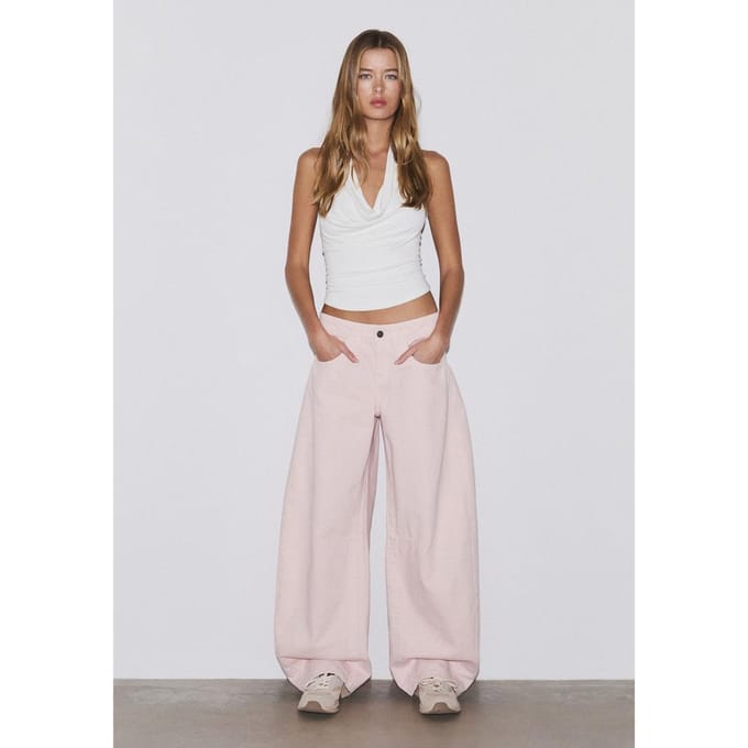 Stradivarius Gedrapeerde haltertop  Ecru S