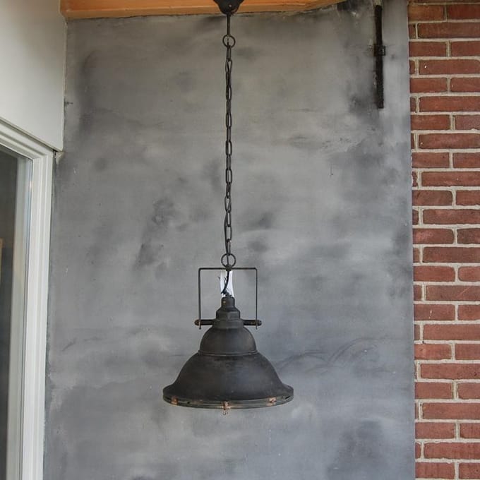 Hanglamp metaal met glas