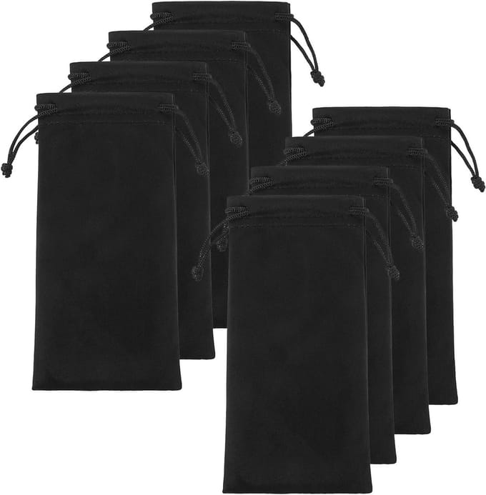 Zachte brillenkokers - microvezel - 8 stuks - bescherming