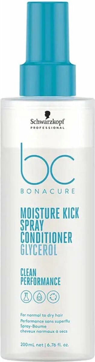 3x Schwarzkopf Professional Bonacure Moisture Kick Spray Conditioner 200 ml