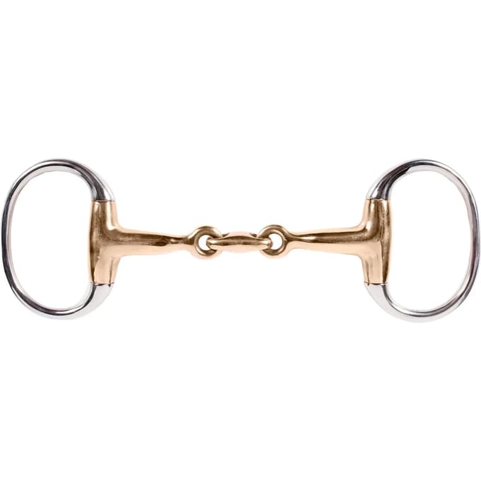 Olijfbit voor paard met dubbele loop en koper Horze