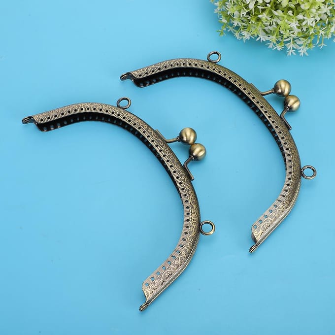 2 stuks Portemonnee Beugel Frame Sluiting voor DIY Muntzak Handvat Naaien Knutsels Accessoires gray