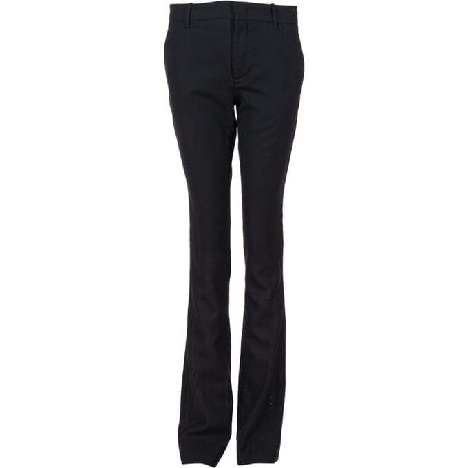Uitlopende zijden broek met tweeddetails