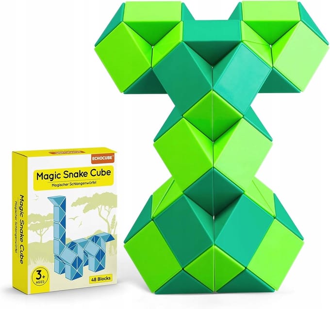 Educatieve Magische Slang Puzzel met 48 Blokken - Groen