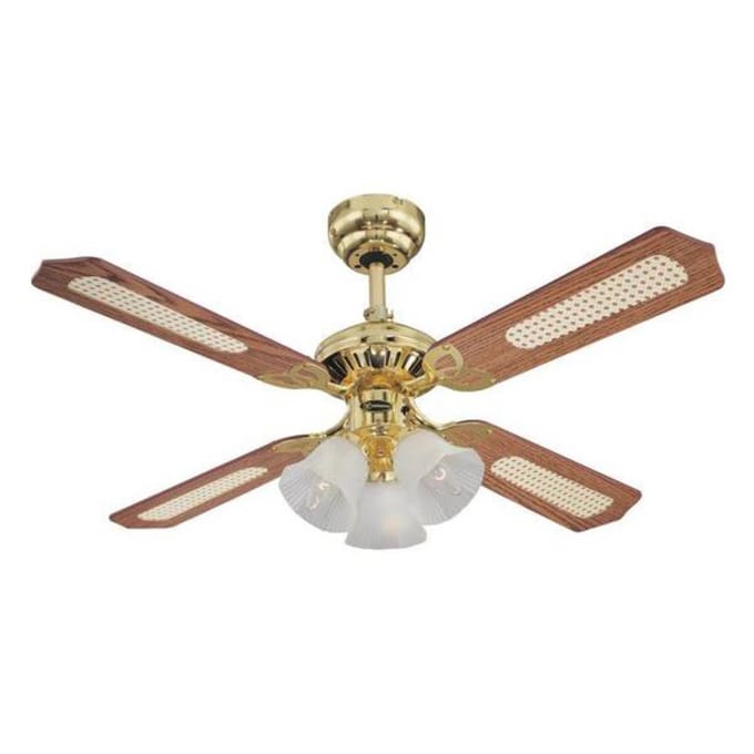 Westinghouse Princess Trio-ventilator, hout, stil, Ø 105 cm