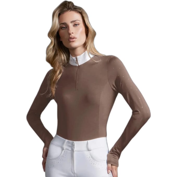 Dames wedstrijdpolo met lange mouwen Premier Equine Cristalli
