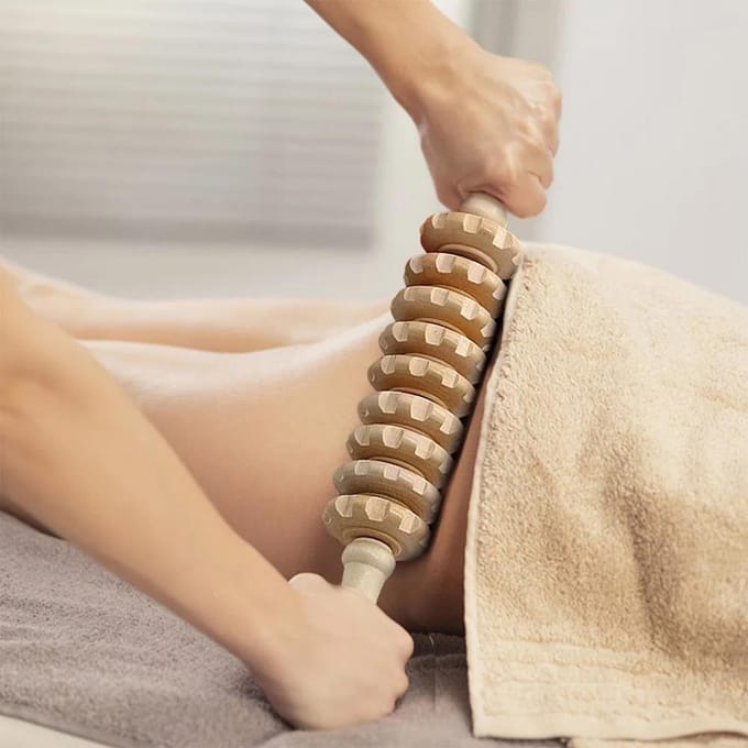 Tcare Masseur Gua Sha en Bois Manuel Blaster Cellulite Bâton Rouleau Musculaire pour Soulagement des Blessures Sportives
