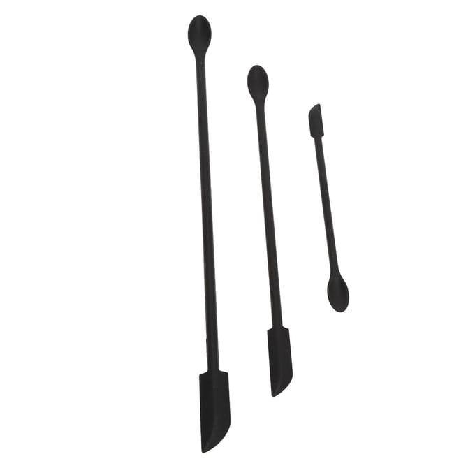 3 Stuks Mini Siliconen Spatel Set Verlengd Dubbelzijdig Make-up Schraper voor Lipgloss Nagellak white