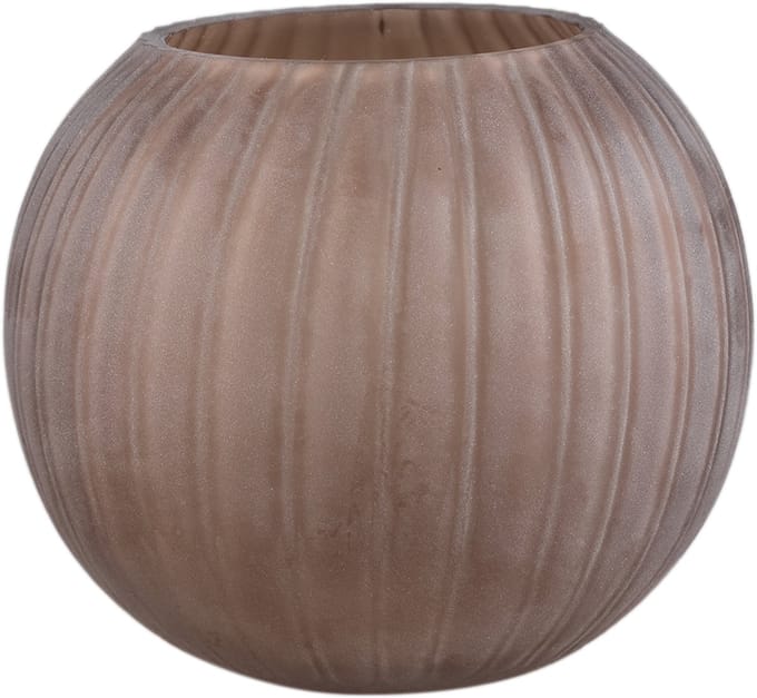 PTMD Levente Sand Carved Glass Bowl Shaped Vase Ribbed
