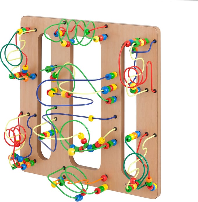 Joy Toy - Flat Corner Wandspeelbord met kralenspiraal
