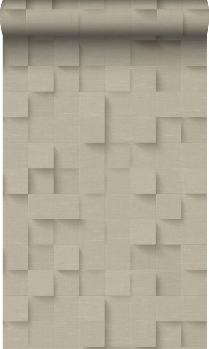 Origin Wallcoverings behang 3D kubussen beige - 50 x 900 cm - 347897