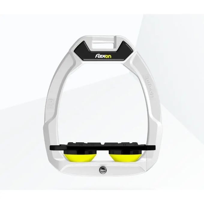 Veiligheidseisen voor paardrijden Plat Grip Wit/ZWart/Geel Flex-On Safe-On