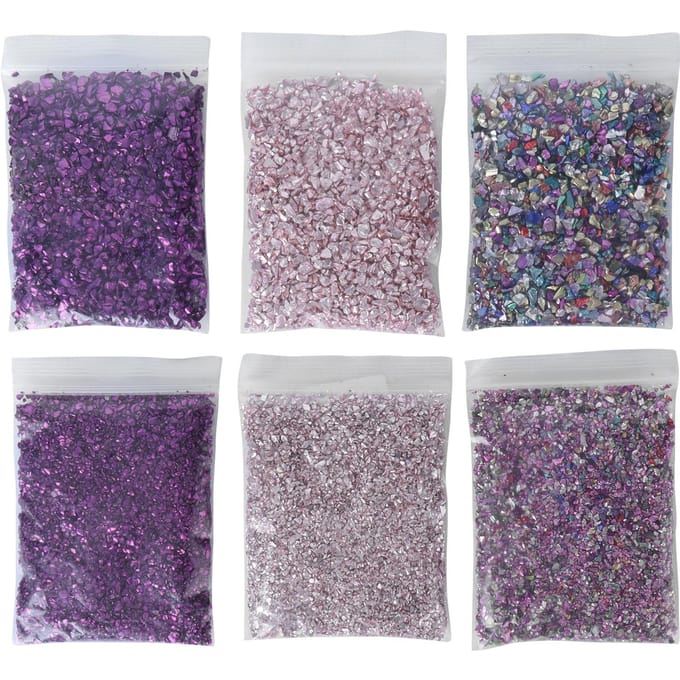 Geplette glas schijnt DIY onregelmatige glaschips vulmiddel glitter ambachtelijke hars decoratie white