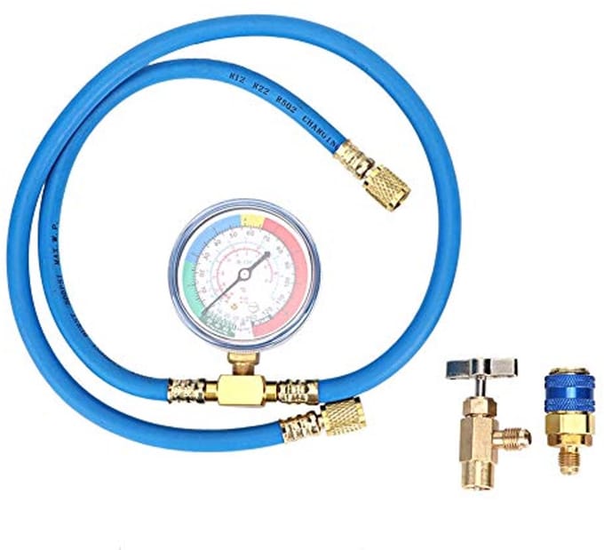Koelmiddel Oplaad Kit met Manometer en Slang voor Auto Airco R134a R600a