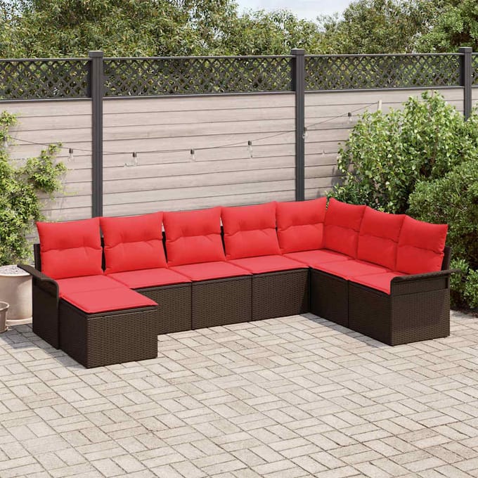 vidaXL - Tuinbank - Set - 8 - st - Beige - Poly - rattan