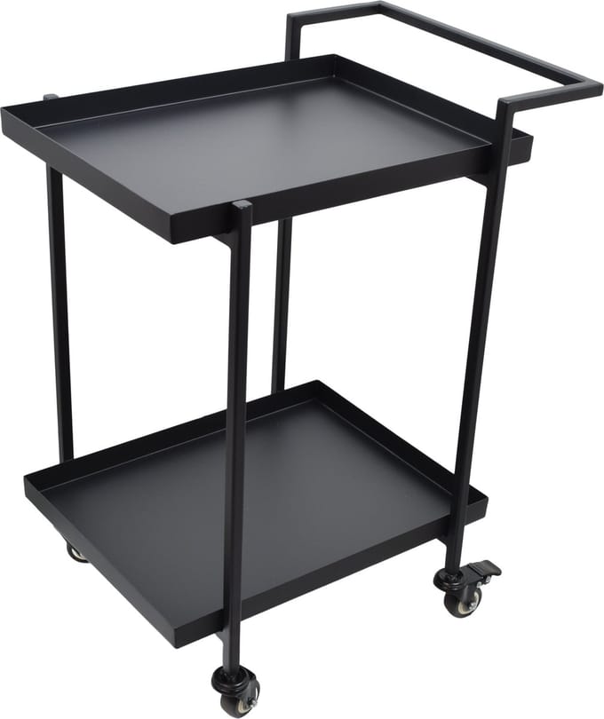 LOFT42 James Trolley Vierkant - Bijzettafel - Zwart - Metaal - 60x54x38