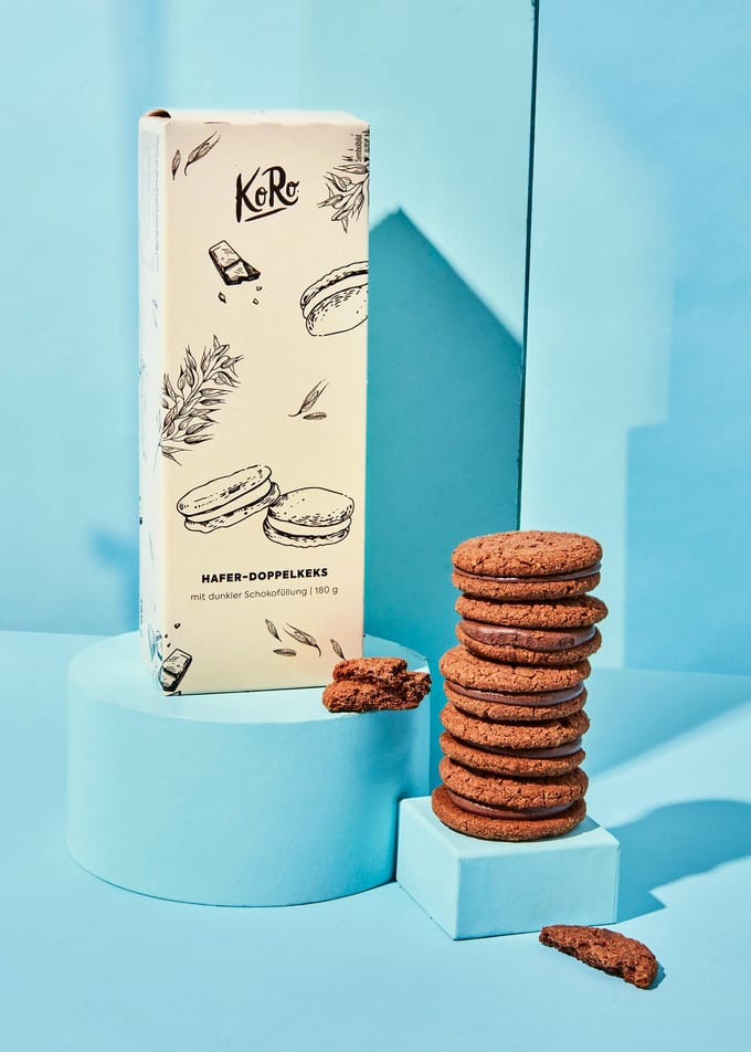 Haverkoekjes met pure chocoladevulling 180 g