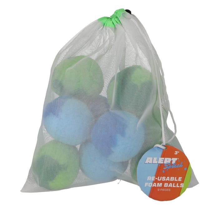 Alert splash foam ballen 9 cm 9 stuks 2 assorti
