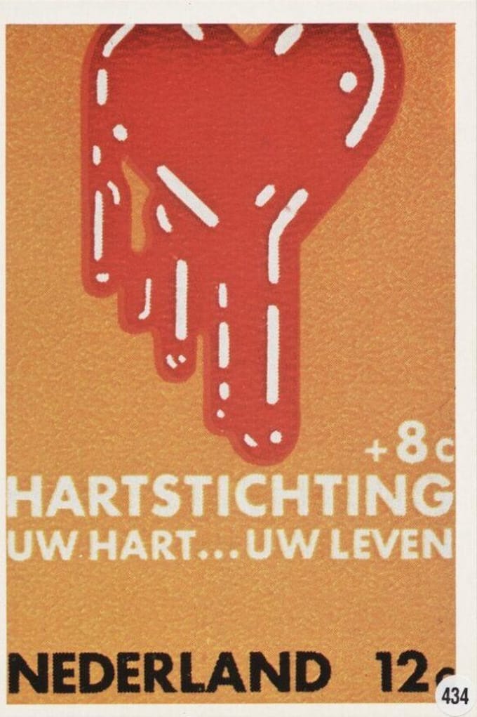 Briefkaart met afbeelding Uw hart….Uw leven postzegel
