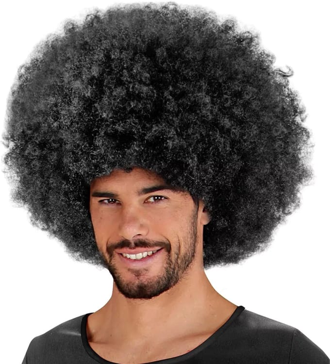 Afro pruik zwart